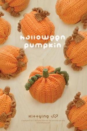 Halloween Pumpkin Amigurumi Crochet PATTERN - Chart & Written Pattern by Kittying