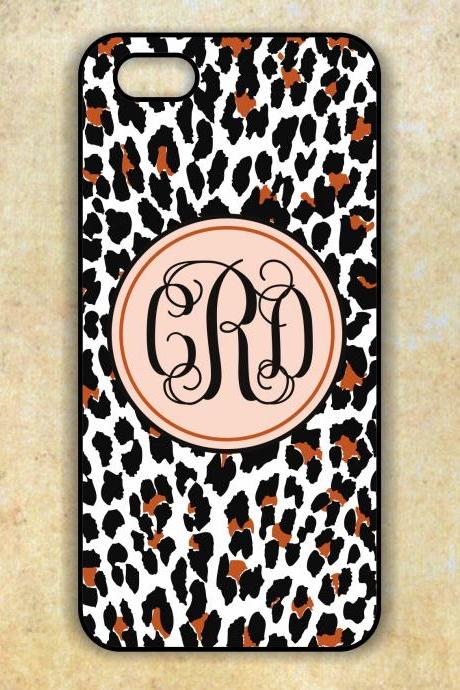 Monogrammed Leopard Print 4/4S case - Personalized Hard Cases for iphones