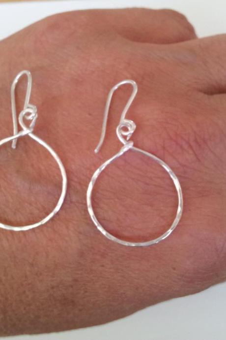 Hoop Open Circle Earrings -, Gold or Silver Eternity Dangle Circle,Circle hoops, Birthday gift, sister /mom, girl friend, wife, best friend
