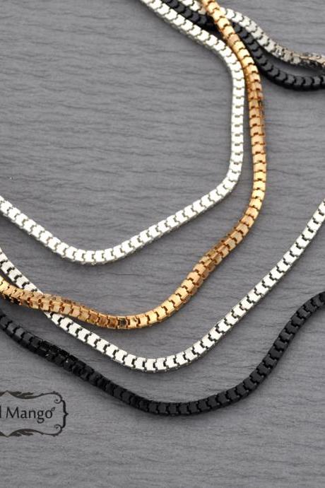 chain necklace, silver, antique silver, gold, black chain, long chain necklaces, fashion jewelry layer necklace jewelmango