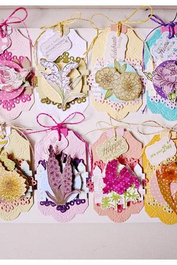 Year of Flower Tags for Scrap booking / card making/ gift etc 