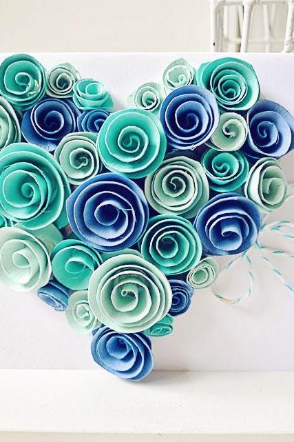 Heart-shaped Swirl Flower card 