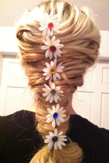 Edc Rainbow Daisy Hair Clips