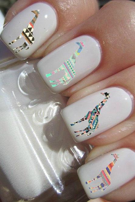 Tribal Giraffe Nail Decals