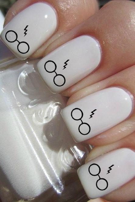 Harry Potter Glasses And Scar Nail Decals- 56 Per Purchase