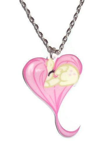 Fluttershy Heart Necklace, Kawaii Mlp Friendship Is Magic