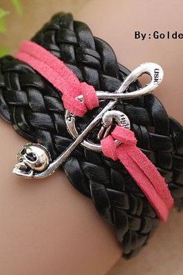 The Musical Note Bracelet, Skull Bracelet, Music Bracelet, Cool Bracelet For Your Friends---c033