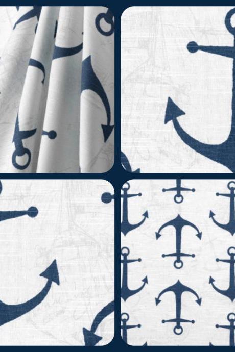 : Nautical Pillows Navy Blue Anchors Throw Pillow Cover 18x18 Inches