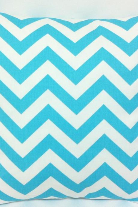 Turquoise Chevron Pillow Covers Turquoise Throw Pillows 18x18 Inches