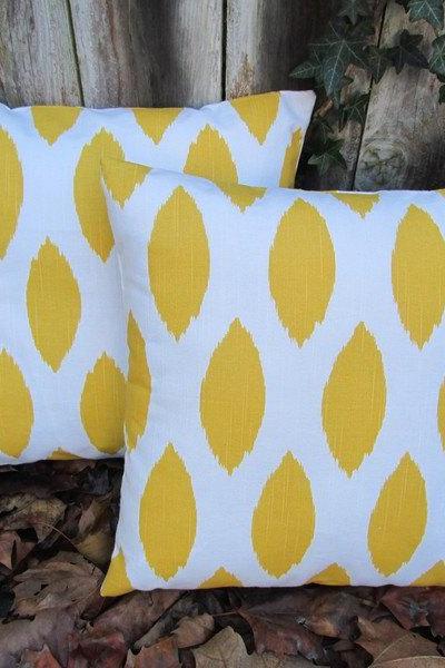Yellow Ikat Decorative Pillows Throw Pillows 18 X 18 Inches