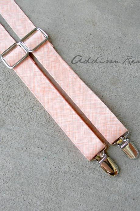 Boys Suspenders - Peach Boys Adjustable Suspenders