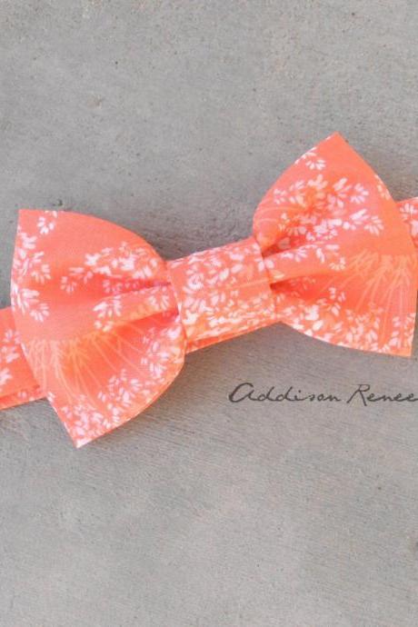 Coral Bow Tie - Boys Single Bow Coral Bowtie
