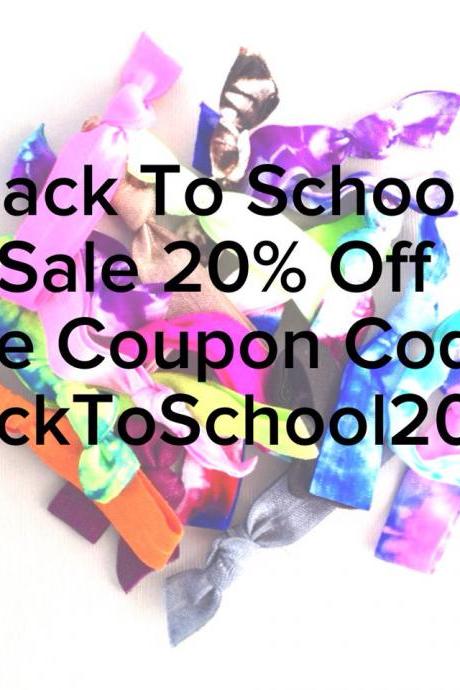 20 Hair Ties-Ponytail Holders Back To School Cyber Saturday Collection by Elastic Hair Bandz on Etsy