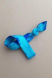 1 Turquoise and Blue Tie Dye Elastic Headband by Elastic Hair Bandz