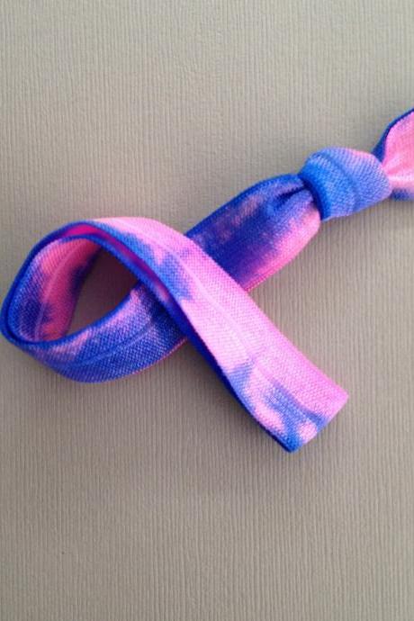 1 Pink-Sky Tie Dye Elastic Headband by Elastic Hair Bandz