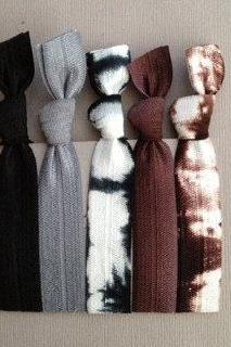 Black Chestnut Hair Tie - Ponytail Holder Collection - 5 Elastic Hair Ties by Elastic Hair Bandz