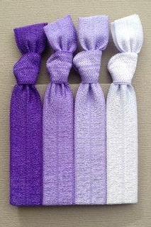 The Violet Ombre Hair Tie Collection - 4 Elastic Hair Ties - by Elastic Hair Bandz on Etsy
