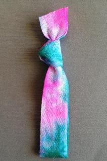 1 Hot Fuchsia-Teal Tie Dye Hair Tie by Elastic Hair Bandz on Etsy