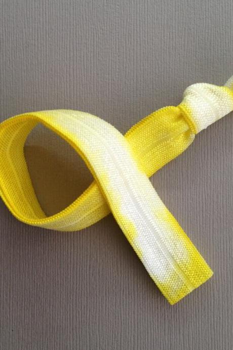 1 Yellow Tie Dye Elastic Headband By Elastic Hair Bandz