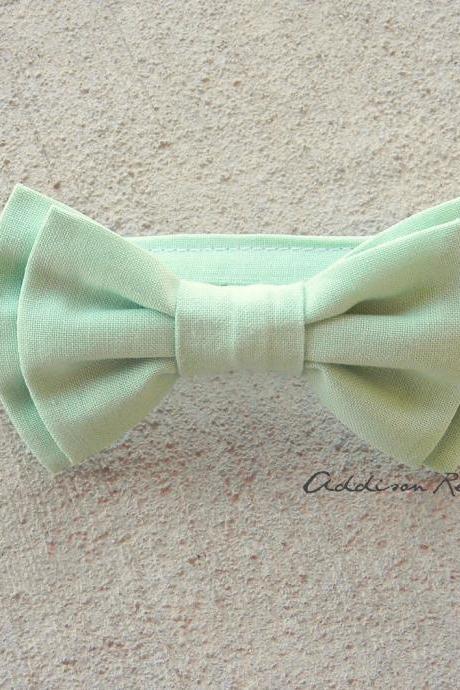 Boys Bow Tie - Mint Green Double Bow Boys Bow Tie
