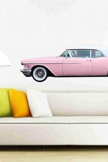 Classic Car Wall Decals 1958 Pink Cadillac Eldorado Biarritz