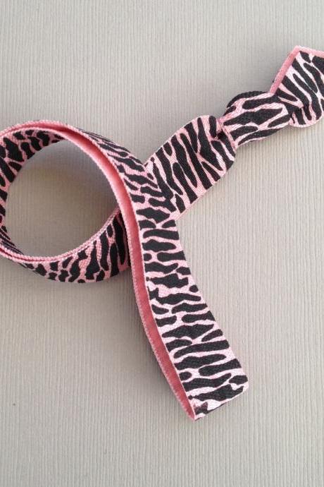 Pink Zebra Elastic Headband by Elastic Hair Bandz