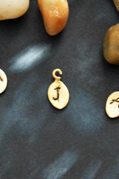 Add Initials, Initial Pendant, Leaf Pendant, Initial Charm, Add Charms, Leaf Charm, Gold Plated, Findings/necklace/earrings/bracelet/