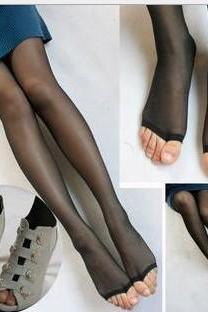 Women's Open-toed Print Stockings/ Pantyhose/ Tights