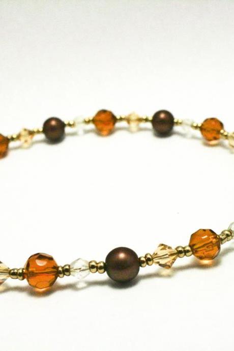 Brown And Tan Pearl Necklace