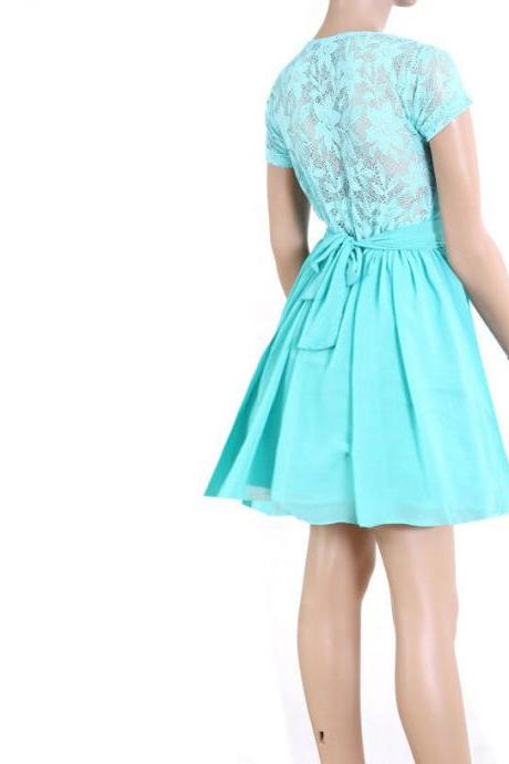 Mint/ Lace/Bridesmaid / Wedding Party / Cocktail / Evening / Prom / Graduation dress
