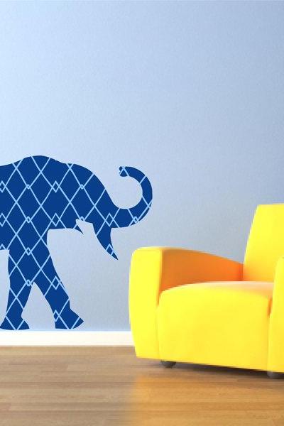 Blue Elephant Wall Decal for Kids and Nursery
