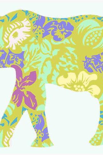Elephant Fabric Wall Decals with Flower pattern for Nursery