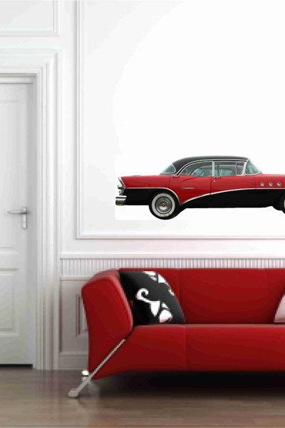 Buick Century Riveria 1955 Red and Black Wall Vinyl Decals