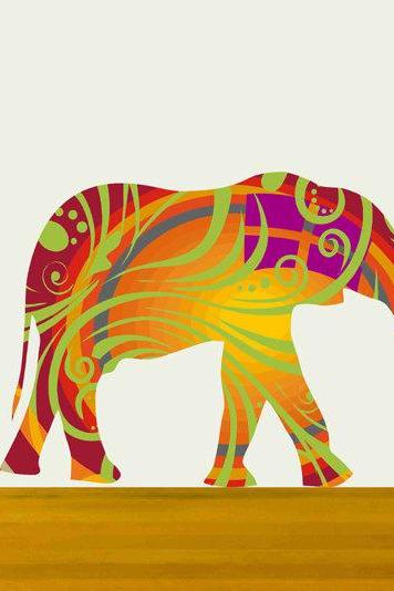 Nursery Decor Elephant Fabric Wall Decals in Summer colors