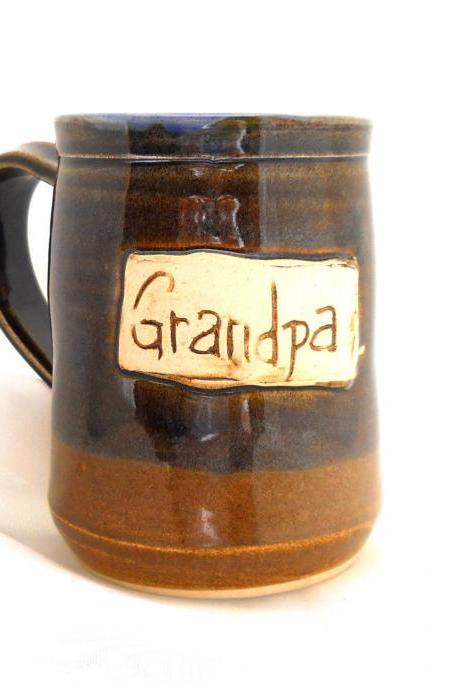 Grandpa Mug Ceramic Handmade Pottery Wheel Thrown Stoneware By Jewel Pottery Cup Each One Unique