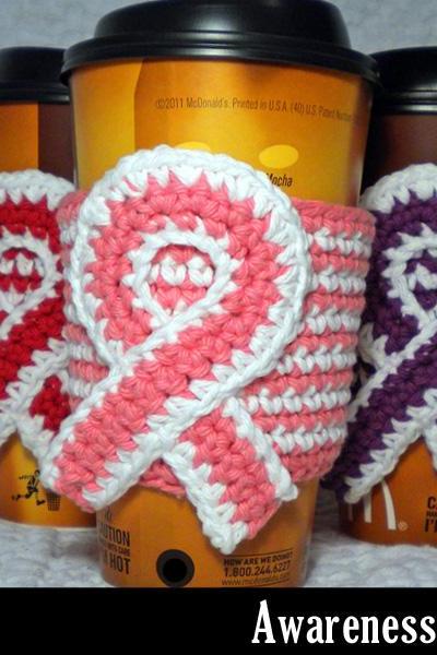 Awareness Coffee Cozy Crochet Pattern