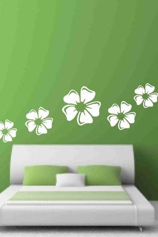 White Flowers Wall Decals