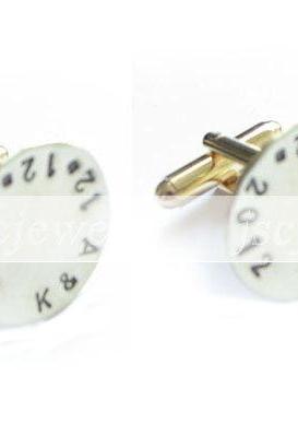 Personalized Stamped Cufflinks Initial Date Hand Stamped Wedding Men Cuff links custom gift wedding birthday