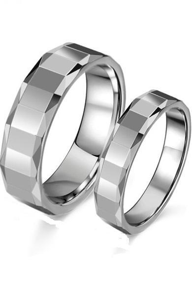 Tungsten Stainless Steel Eternity Couple Ring Band for Him & Her - Promise Ring Band (Sz 5 - 10)