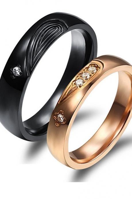 2 pcs - Titanium Matching Couple Ring Band Set (avail sizes 5 thru 10)