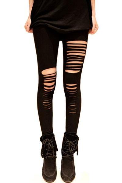 Women Sexy Punk Stripes Style Leggings