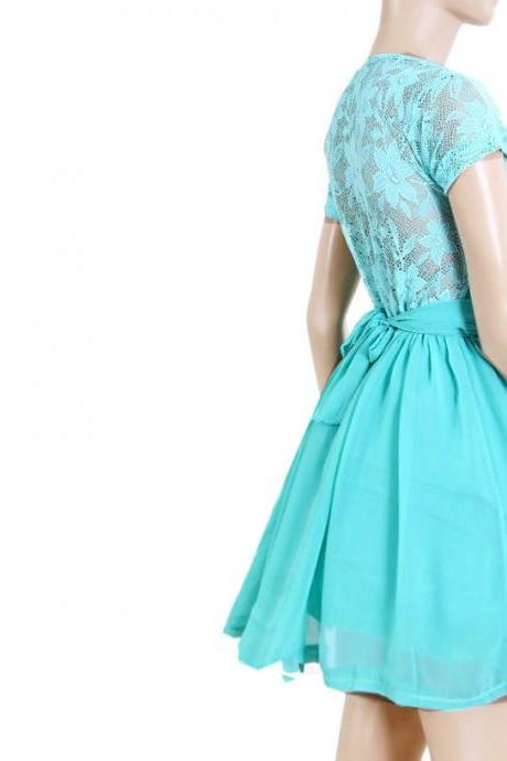 Plus Size Mint/ Lace/Bridesmaid / Wedding Party / Cocktail / Evening / Prom / Graduation dress