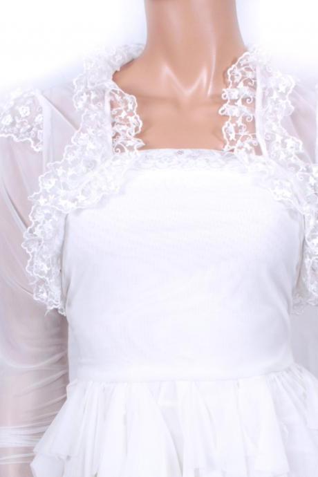 Bridal White Lace shrug jacket wedding bolero