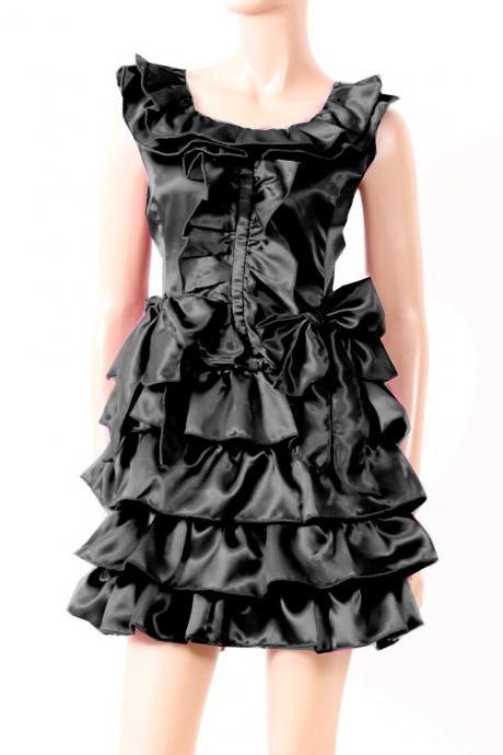 Little Black /Satin / Party / Cocktail/Ruffle/ party/ Dress