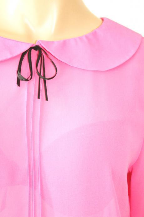 Romantic pink chiffon blouse