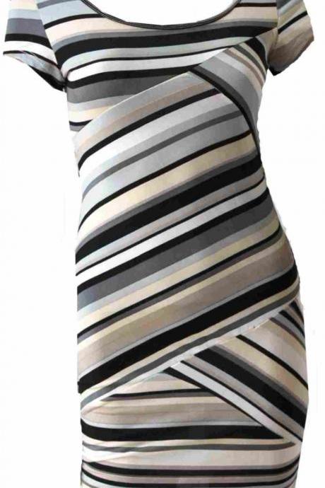 women's Striped casual /mini dress/ tunic