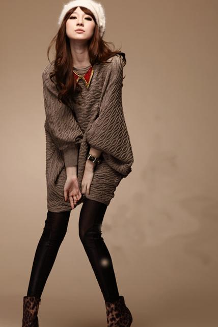 Fashion Loose Woman Round Neck Batwing Sleeve Pullovers
