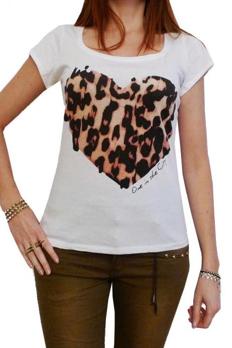 PANTHER HEART: WOMEN'S T-SHIRT SHORT-SLEEVE CELEBRITY ONE IN THE CITY 7015269