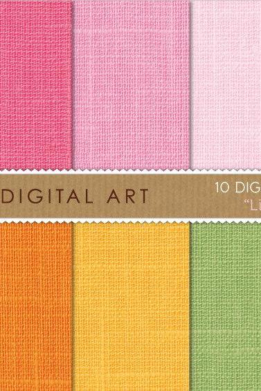 Digital Papers - Linen - Hibiscus