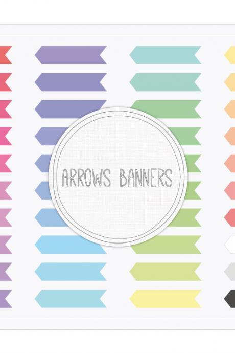 Arrows Banners Clip Art + Digital Collage Sheet
